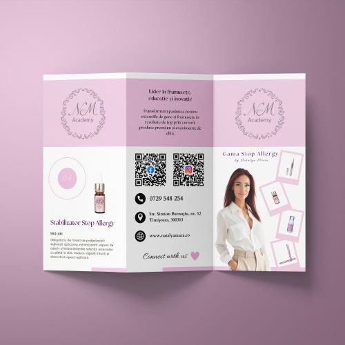 💆‍♀️ Flyere Trifold gândite special pentru afaceri în beauty & wellness