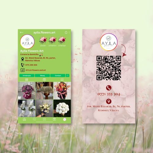 💐 Cărți de Vizită pentru Florării – Instagram Cards care înfloresc brandul tău