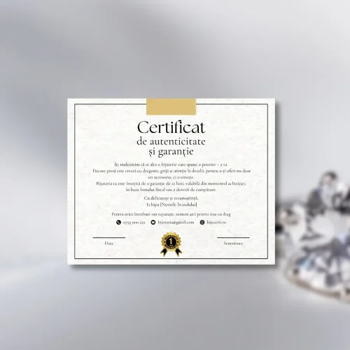 Certificat de Autenticitate & Garanție pentru Bijuterii – Eleganță cu Acte în Regulă