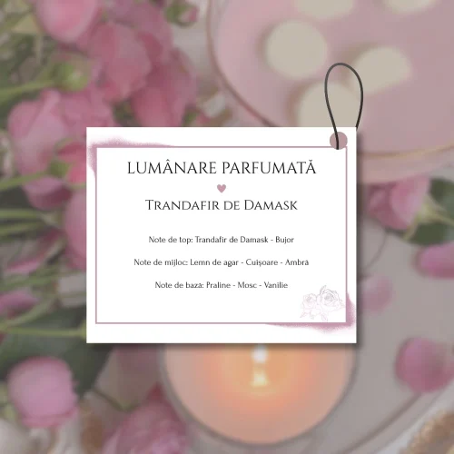 🕯️ Etichetă Personalizată pentru Lumânare Parfumată – Nume & Note Olfactive în Stilul Tău