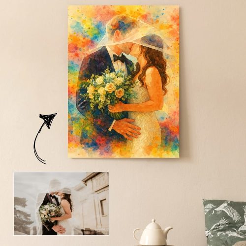 👰🏼‍♀️ Tablou Canvas Personalizat – Transformă-ți Nunta într-o poveste