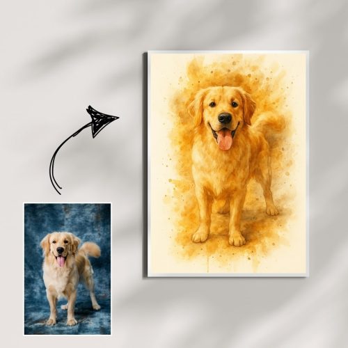 🐶 Tablou Personalizat – Cățelul Tău Transformat în Artă Digitală