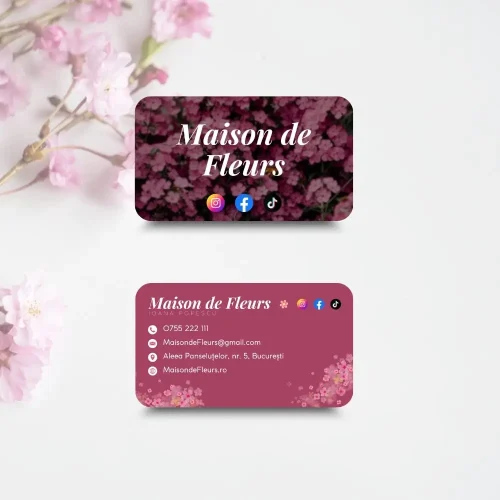 🌸 Cărți de Vizită pentru Florării – Prima Impresie cu Arome de Primăvară
