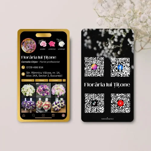 💐 Cărți de Vizită pentru Florării – iPhone Cards care înfloresc brandul tău