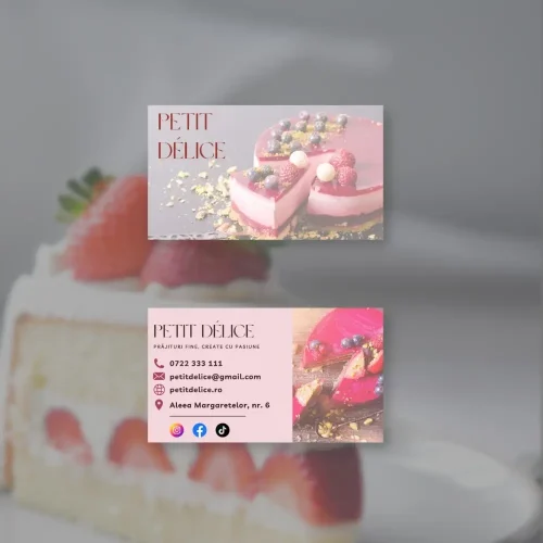 🧁 Cărți de Vizită delicioase pentru Cofetării & Afaceri Dulci