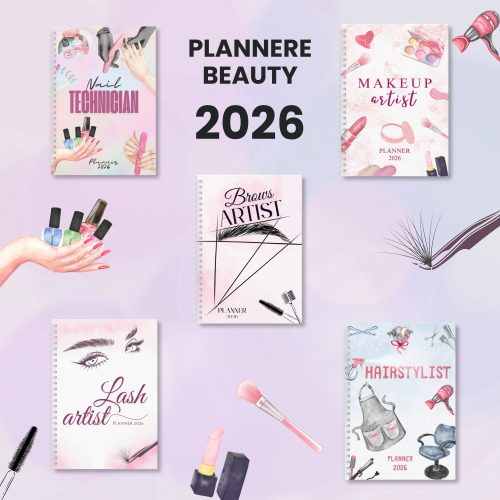 Planner Beauty 2026 Colorat cu Design Tematic și Organizare Completă – Agendă pentru Profesioniști