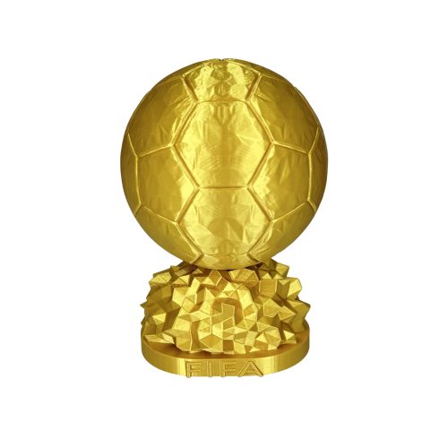 Trofeu BALONUL DE AUR 16 cm – Replica Decorativă Fotbal, Premiu pentru Jucători, Realizat în România prin Printare 3D
